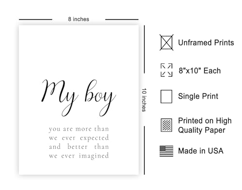 Monem Art My Boy Poster - Little Boy Print - Typography Illustration - Positive Quotes Design - Baby Boy Visual - Nursery Art - Great Boy's Room or Playroom Wall Decor - 8x10 UNFRAMED Wall Decor - color: Style-07, size: 8"L x 10"W