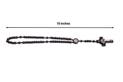 Intercession Mens St Bennedict Large Rosary - style: Black