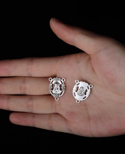COTTVOTT St Benedict,Our Lady of Guadalupe Medal for DIY Jewelry Making,Virgin Mary Christ Jesus Rosary Center Connection Part - color: 20pcs-our lady of sorrows