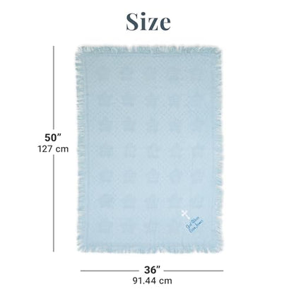 Let's Make Memories Personalized God Bless Honeycomb Baby Blanket - Pink - New Baby - Christening- 36x50 - color: Pink - God Bless