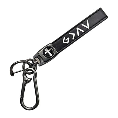 Christian Cross Keychain for Men Great Baptism Birthday & Christmas Gift for Godsons Husbands & Fathers Religious Gift - color: Gun Gray