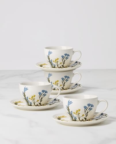 Lenox 898386 Wildflowers Tea Cup & Saucer, Set Of 4 - style: Tea Cup & Saucer Set