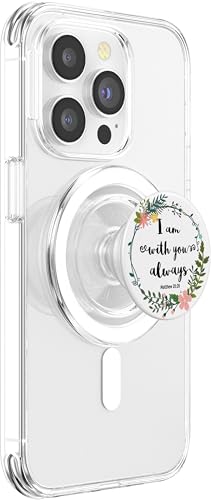 Christian Bible Verse Pop Socket - Matthew God Quotes PopSockets PopGrip: Swappable Grip for Phones & Tablets PopSockets PopGrip for MagSafe - style: Magnetic PopGrip
