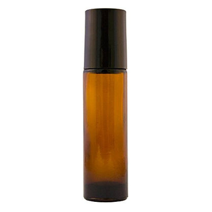 GreenHealth 6 Pack – Empty Roll-On Glass Bottles [Stainless Steel Roller] – 10ml Refillable Amber Color Roll On Vials for Essential Oils, Perfume, Fragrance, Aromatherapy