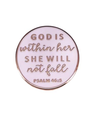 Christian Inspiration Enamel Lapel Pin PSALM 46:5 God Is Within Her She Will Not Fall Badge Brooch For Christian Gift