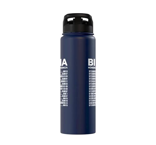 Biblia Numeros De Emergencia Christian Spanish Scripture God Stainless Steel Insulated Water Bottle - color: Navy Blue