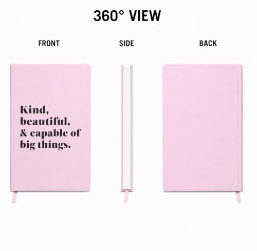 WORLD TRAVELER Large Lined Journal Notebook 256 Ruled White & Ivory Pages - color: Beautiful & Capable