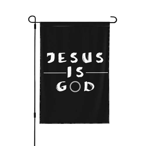 Jesus Is God Cross Nails Flag Double Sided Garden Flag 12.5x18 Inch - Farmhouse Seasonal Yard Decor, Outdoor Decorative Flag For Outside (No Flagpole) - color: Jesus Is God Cross Nails Flag