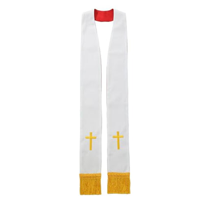BLESSUME Church Clergy Pastor Reversible Stole - color: Red and White