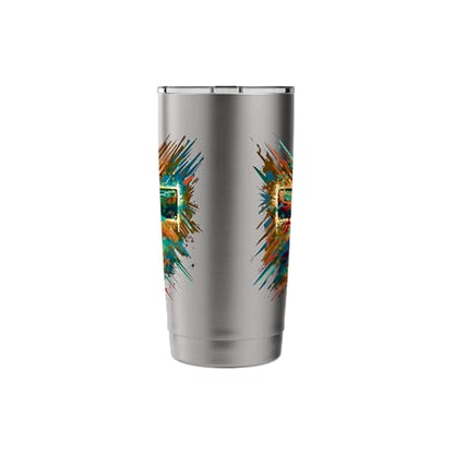 Abstract Cross Blessed Are The Peacemakers Matthew 5:9 Stainless Steel Insulated Tumbler - color: Brushed Steel