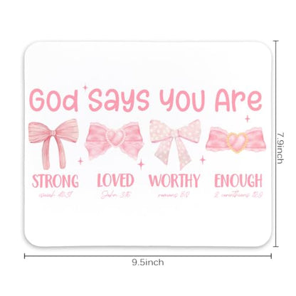 QIYUHOY Christian Bible Accessories Mouse Pad, 9.5x7.9 Inch - color: pinkbow