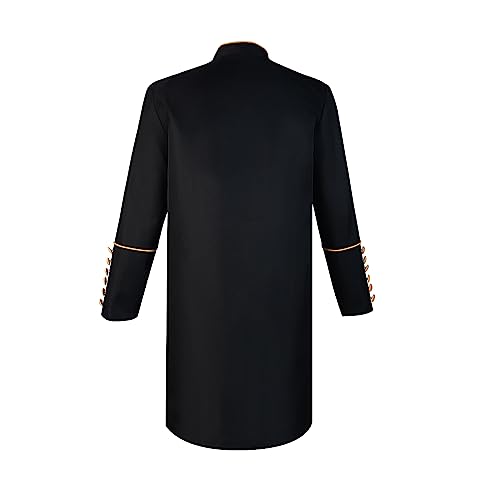 Men's Cassock Choir Short Cassock Minister Robe Clergy Pulpit Liturgical Church Top Coat - color: Gold, size: Large