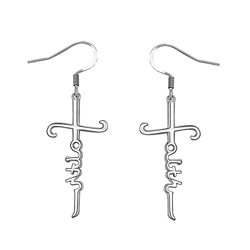 Eternity Faith Cross Drop Dangle Earrings for Women Elegant 925 Sterling Silver Infinity Love of God Minimalist Dainty Hypoallergenic Hanging Charm Dangling for Daughter Bff Birthday Christmas