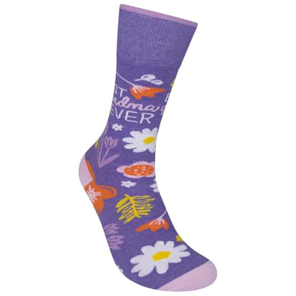 FUNATIC Crazy Socks with Funny Sayings - Novelty Gift for Men, Women, Adult - color: Best Grandma Ever