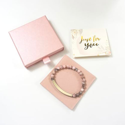 Inspirational Bracelets for Women,18K Gold Plated Christian Bible Verse Faith Jewelry, Religious Jesus Prayer Gift for Mom, Sister, Friend - color: FAITH HOPE LOVE-Pink Zebra Jasper-Silver