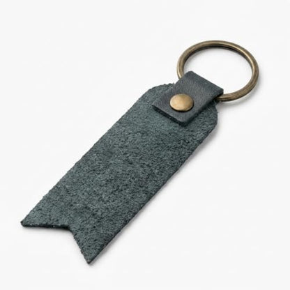 Leather Keychain, Christian Gifts for Men and Women, Full Grain Cowhide Debossed Bible Verse Flat Key Fob - color: Eden Green