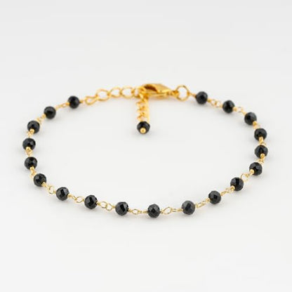 Genuine Multi Gemstone Rosary Beads Anklet for Women