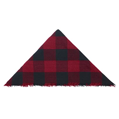 American Trends Scarfs for Women Winter Triangle Scarf Classic Plaid Warm Scarf Soft Scarves Knitted Wrap Shawl - color: Triangle Red & Black
