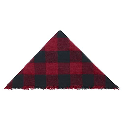 American Trends Scarfs for Women Winter Triangle Scarf Classic Plaid Warm Scarf Soft Scarves Knitted Wrap Shawl - color: Triangle Red & Black
