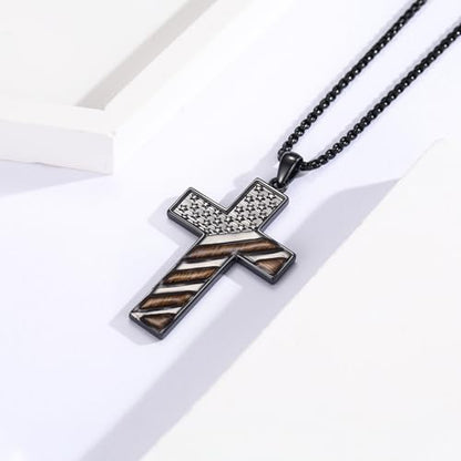 American Flag/Eagle/Star Necklace for Women 925 Sterling Silver Silver/Gold/Black American Flag Pendant 4th of July Jewelry for Wife Sister Girlfriend - color: Black-1