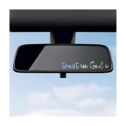 DXNQ 4PCS Trust in God Rearview Mirror Decals, Automotive Vinyl Rear View Mirror Decorative Stickers, Waterproof Trust in God Stickers for Car Truck Laptop, Car Accessories (Colorful) - color: Colorful, size: 4PCS