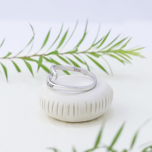 925 Sterling Silver Inspirational Adjustable Rings - Personality Encouragement Jewelry Gift For Women - style: Faith Over Fear