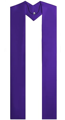 Piecatle Clergy Overlay Stole Mass Stole Ideal for Ordinary Time and Pentecost Seasons, 106" 4 Colors Available - color: Purple