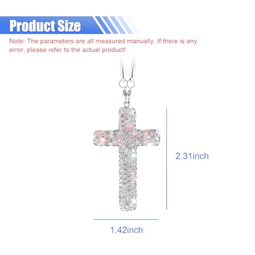 ZIMISI Bling Cross Car Hanging Ornament (White) - color: White