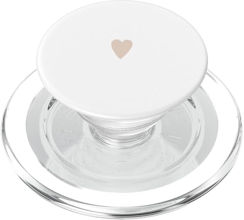 Sand/Beige/Tan Hand Drawn Heart Minimalist Love PopSockets PopGrip for MagSafe - style: Magnetic PopGrip
