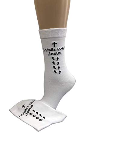 Sierra Socks Men's Combed Cotton Christian Cross Crew Socks - color: White, size: 9-11