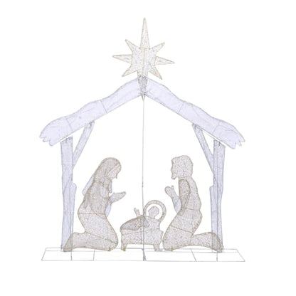4.3 FT Lighted Christmas Nativity Scene, Pre‑Lit Outdoor Yard Decor