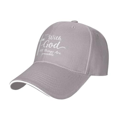 Christian Baseball Cap for Men & Women - Jesus Cross Hat, Adjustable Christian Gifts - color: Christian-16 Grey