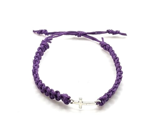 Cross Hemp Bracelet - color: Dark Purple
