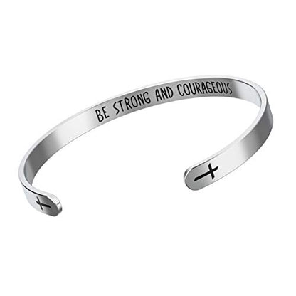 Happy Kisses Love One Another As I Have Loved You Cross Bracelet – Religious Bracelet – John 15:12 — Catholic or Christian Women & Girls - style: Strong And Courageous