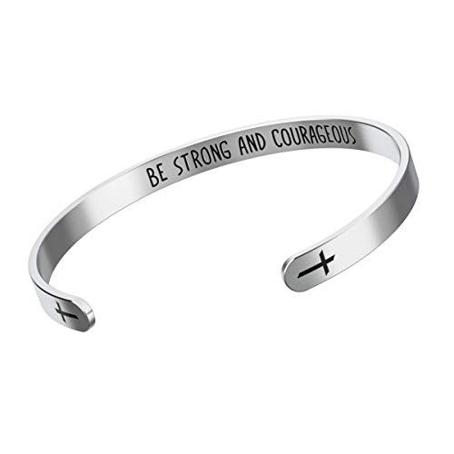 Happy Kisses Love One Another As I Have Loved You Cross Bracelet – Religious Bracelet – John 15:12 — Catholic or Christian Women & Girls - style: Strong And Courageous