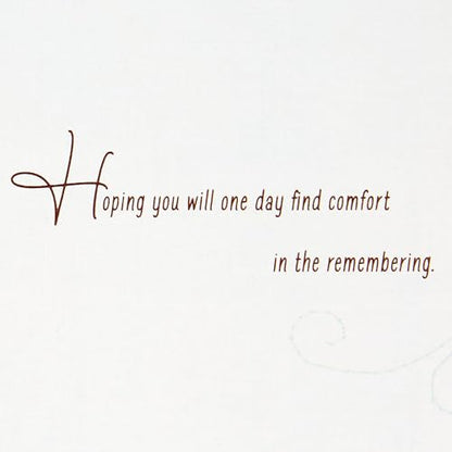 Hallmark Sympathy Card (Comfort In The Remembering) - color: Let There Be Memories