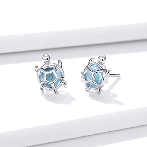 Cute Stud Earrings for Women Dachshund Koi Fish Sea Star Sea Turtle Sea Conch Earrings 14K Gold Plated Dainty Stud Earring funky Jewerly - color: silver sea turtle conch