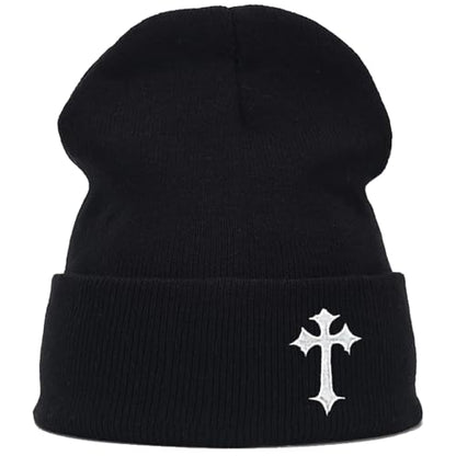 Beanies for Men & Women - Knit Beanie, Warm & Soft Beanie hat, Daily Knit Hat - color: Cross