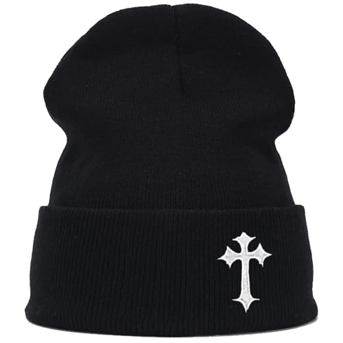Beanies for Men & Women - Knit Beanie, Warm & Soft Beanie hat, Daily Knit Hat - color: Cross