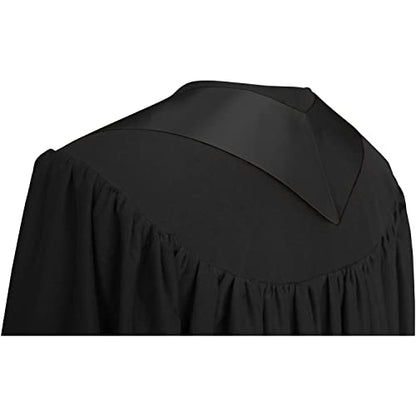 Premium Choir Traditional Stole - Solid Color - Satin - Unisex - color: Black