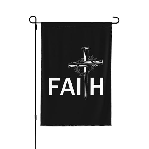 Jesus Christian Faith Cross Double Sided Double Sided Garden Flag 12.5x18 Inch - Farmhouse Seasonal Yard Decor, Outdoor Decorative Flag For Outside (No Flagpole) - color: Jesus Christian Faith Cross Double Sided