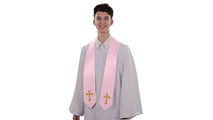 CLERKMANS Choir Stole with Crosses - color: Pink