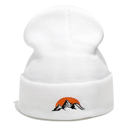 Jesus 3 Nail Cross Hat Christian Cross Beanies Women Hat Embroidery Nail Cross Winter Warm Knit - color: Sunset