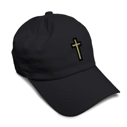 Soft Baseball Hat Embroidered Dad Hat Chaplain Cross Jesus God Christian Faith Men & Ladies Baseball Cap - color: Black Design Only