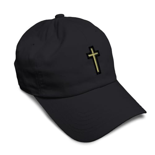 Soft Baseball Hat Embroidered Dad Hat Chaplain Cross Jesus God Christian Faith Men & Ladies Baseball Cap - color: Black Design Only