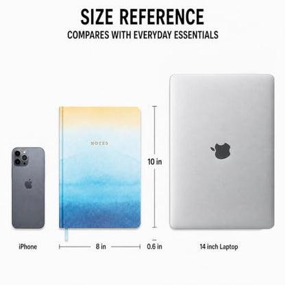 WORLD TRAVELER Large Lined Journal Notebook 256 Ruled White & Ivory Pages - color: Abstract Ombre