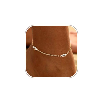 Ankle Bracelets for Women Waterproof Non Tarnish Anklet - style: Evil Eye-GD