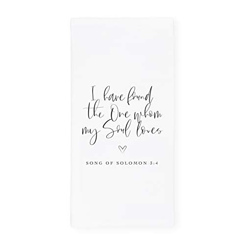 The Cotton & Canvas Co. I Have Found The One Whom My Soul Loves, Song of Solomon 3:4 Scripture, Bible, Religious, Soft and Absorbent Tea Towel, Flour Sack Towel and Dish Cloth