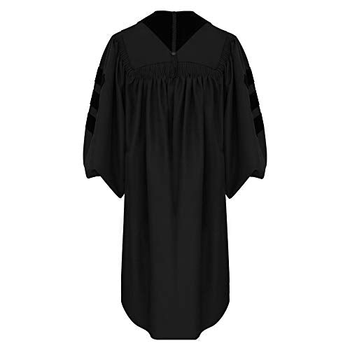 Deluxe Black Clergy Robe - size: 63 (6'6'' - 6'8'')