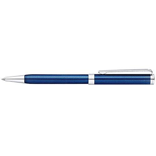 Sheaffer Intensity Engraved Translucent Blue Ballpoint Pen with Chrome Cap and Trim - color: Engraved Translucent Blue, style: Ballpoint Pen